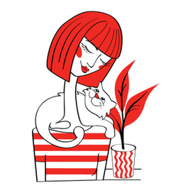 Девушка с котом