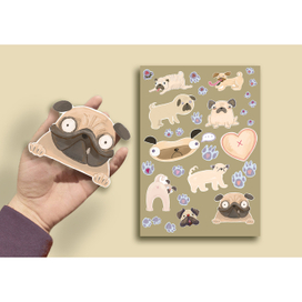 Стикеры мопсы