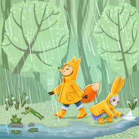 Апрель | Иллюстрация для календаря