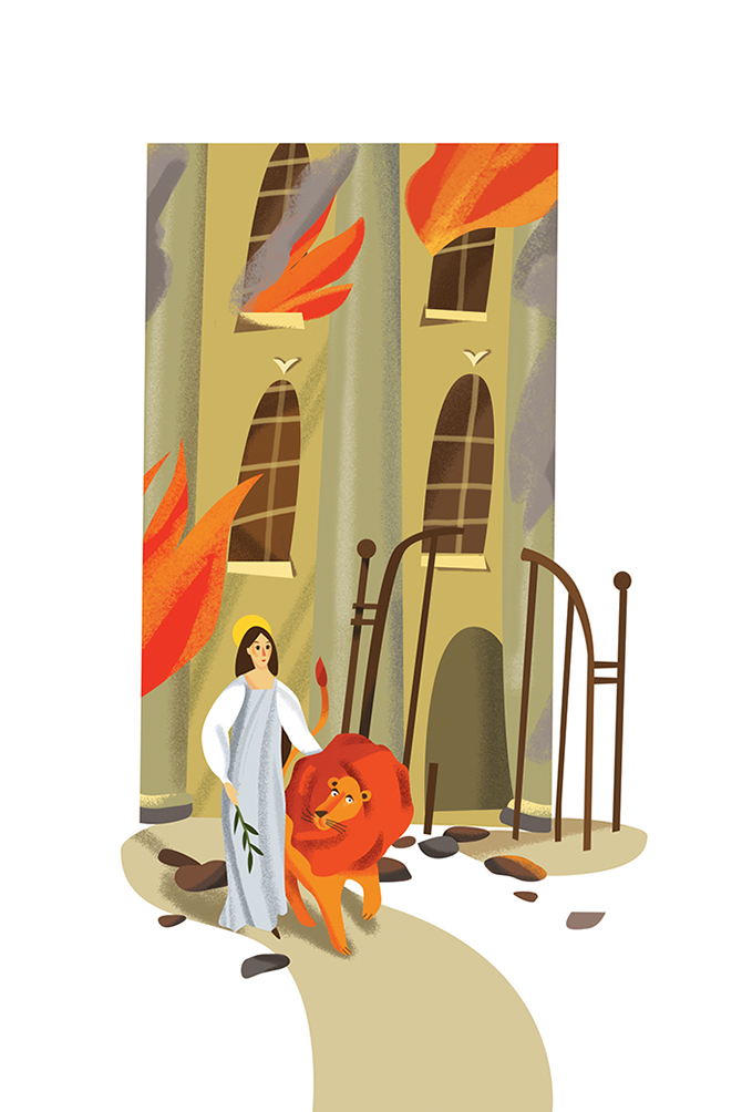 Дарья, спасающая льва из горящего дома