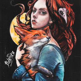 Девушка с лисой