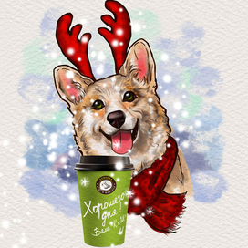 Корги для новогодней сувенирки