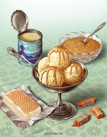 Иллюстрация для упаковки мороженого. Для ООО «Хладокомбинат № 1».