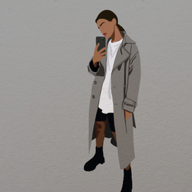 Серое пальто