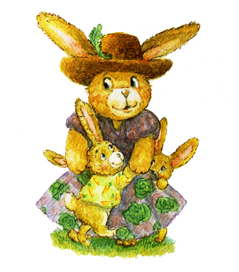 Зайки на лужайке