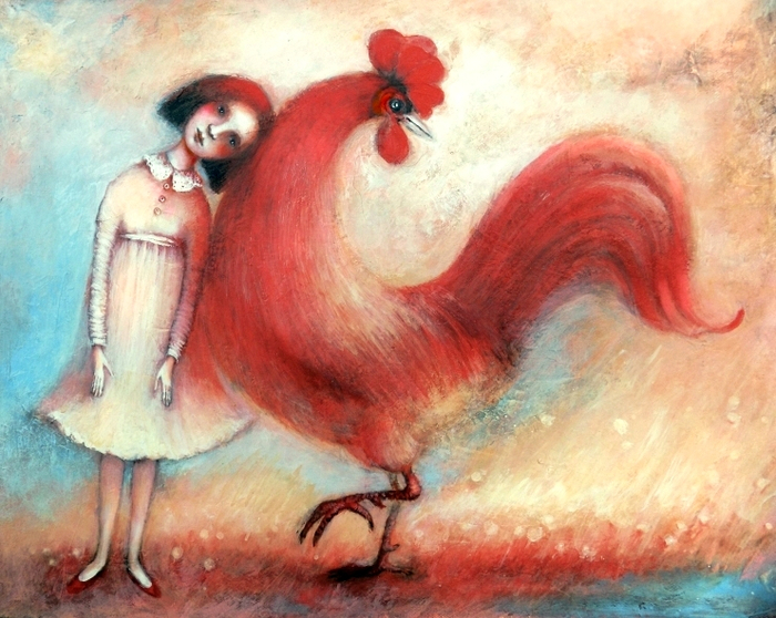 Девочка и петух