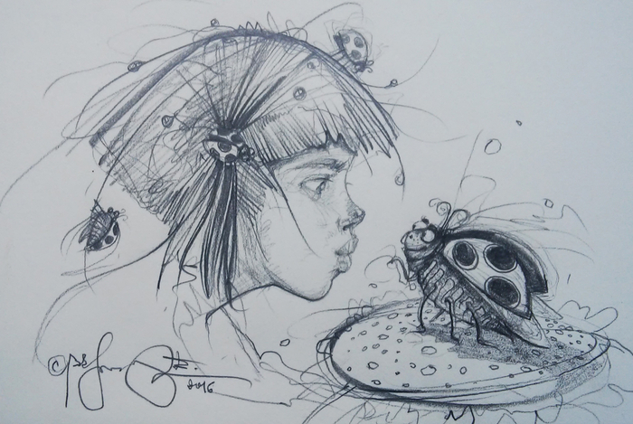 Sketch-5. Comics "Three Nuts for Cinderella" 2016.