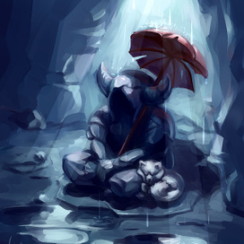 Inside the statue, a music box begins to play