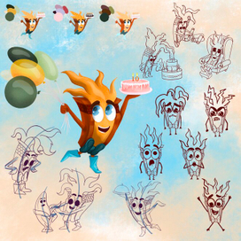 Камин Friendly. Бренд персонаж для семейного ресторана