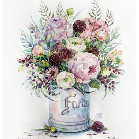 Пионы и клевер