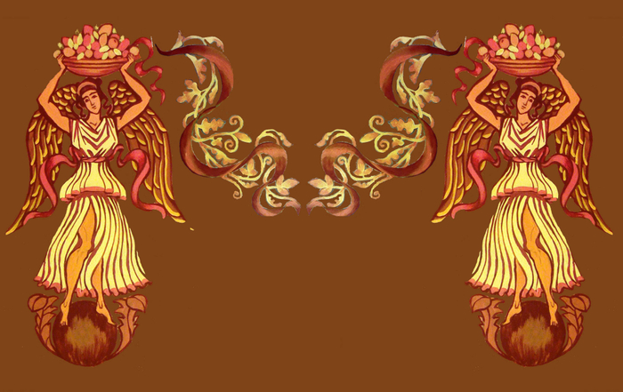 "Боги Пальмиры" эскиз №2, акрил, маркер, бумага. 2016.