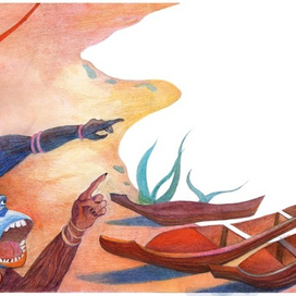 Иллюстрация к детской авторской книжке "Жил-был крокодил"