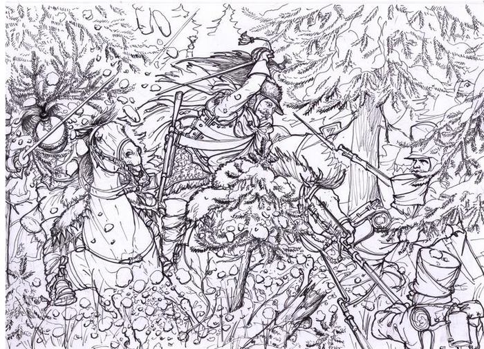 Атака кирасир  бригады Думерка на Березине. 1812-й год