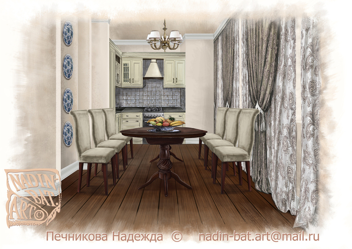 Интерьер  кухни.