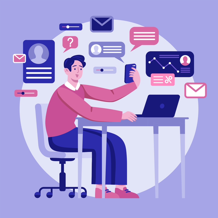 Flat illustration for Freepik for app, web and advertising