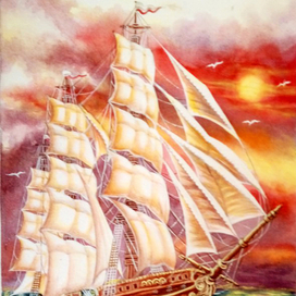 красный закат