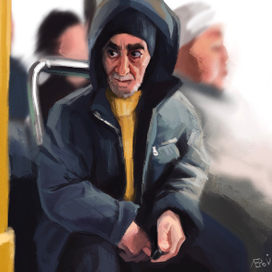 Мужчина в автобусе