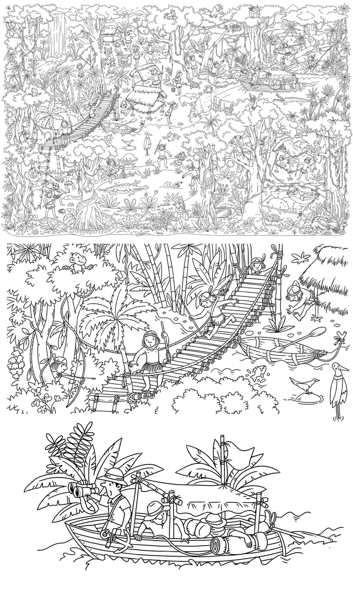 Джунгли. Раскраска