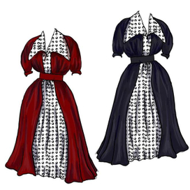 sketch dress 1940 retro vintage