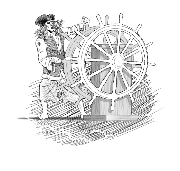 Рис. на титул "Рассказы о пирате Шарки" Конан Дойл. ИДМ