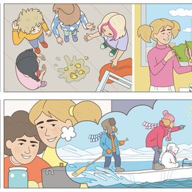 Примеры обложек, полосных иллюстраций и разворота для серии детских книжек изд. "Букли"