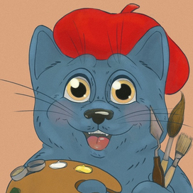 Кот художник 