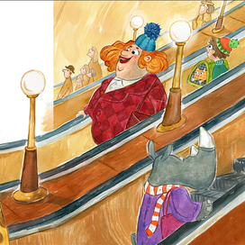 На эскалаторе