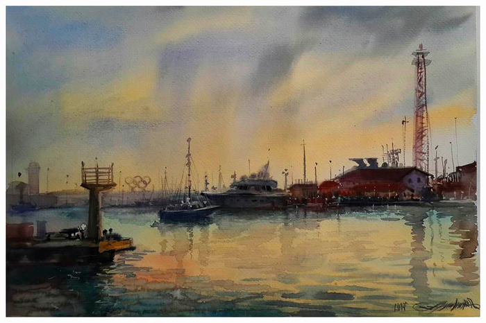Вечер в порту.
