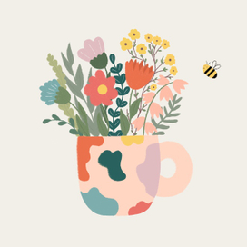 Кружка с цветами