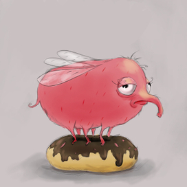 розовый мухослон