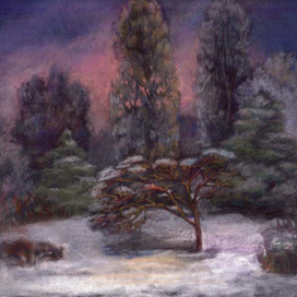 Поздний вечер Зима