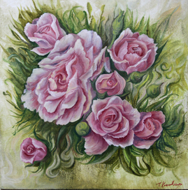 розы в декоративном стиле