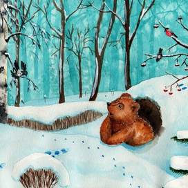 Медвежонок проснулся зимой