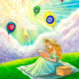 Время для себя от социальных сетей и сообщений. Иллюстрация