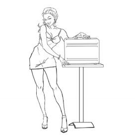 скетч девушки 