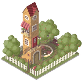 Домик с садом