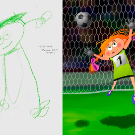 Маша всегда хотела играть в футбол, но ребята ставили её только на ворота