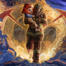 Иллюстрация посвящена пожарным.