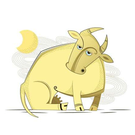 корова и луна