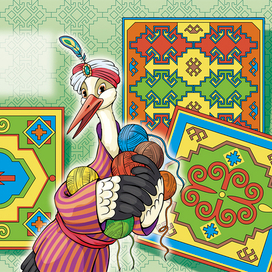 Аист с ковриками