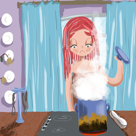 Сожшла кастрюлю