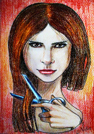 Портрет цветными каранадашами