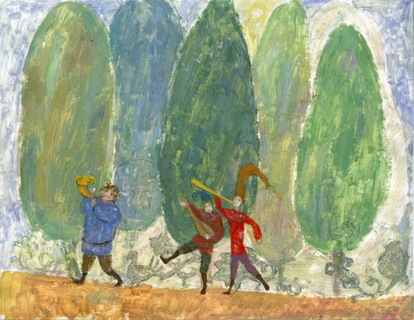 Эскиз к скоморошине" Вавило и скоморохи"