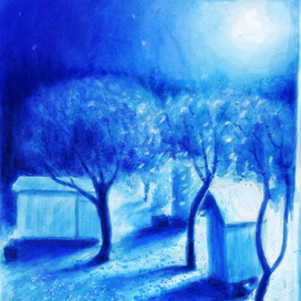 На даче. Октябрь. ясная ночь.