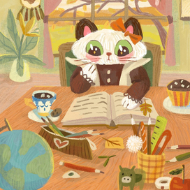 Котëнок делает домашку