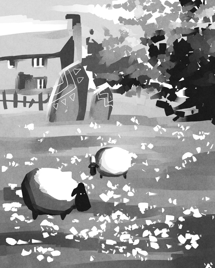 на лугу пасутся