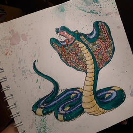 Рисунок змеи с узором