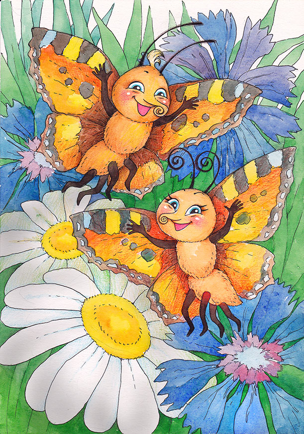 Разноцветные приключения. Превращение в бабочек.