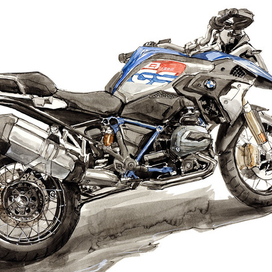 натурная зарисовка BMW R1200GS 
