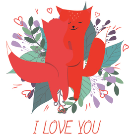 Векторная иллюстрация "I love you"